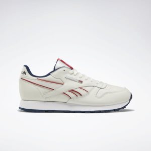 Reebok Classic Leather Turnschuhe Herren - Navy/Rot/Weiß - DE 120-DAO